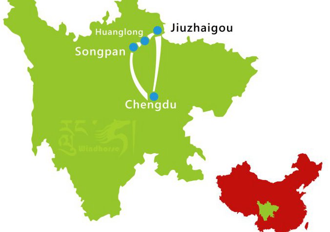 jiuzhaigou map