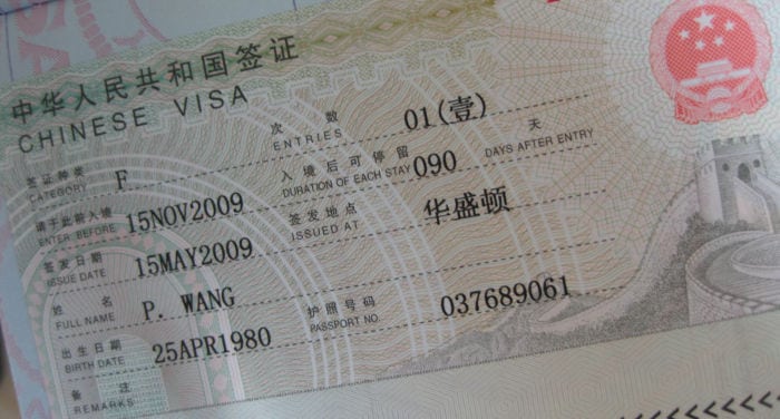 Business Visa for China