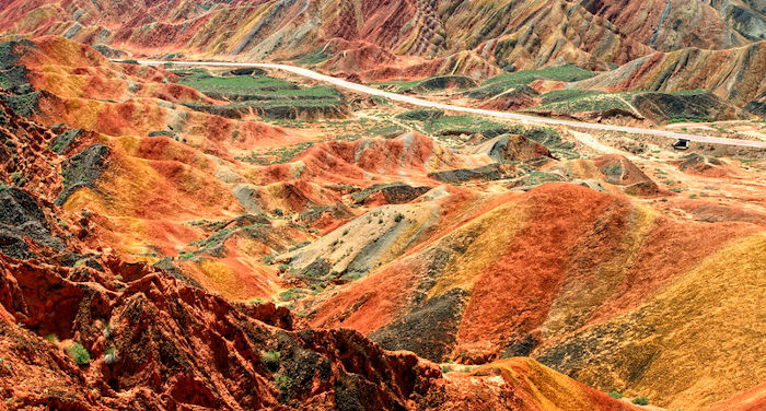Amazing colours at Danxia landforms