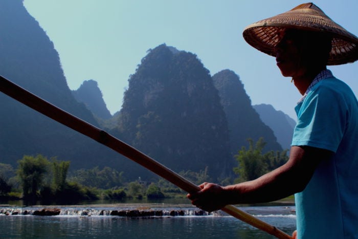 Boatman in Yangshuo Boatman in Yangshuo