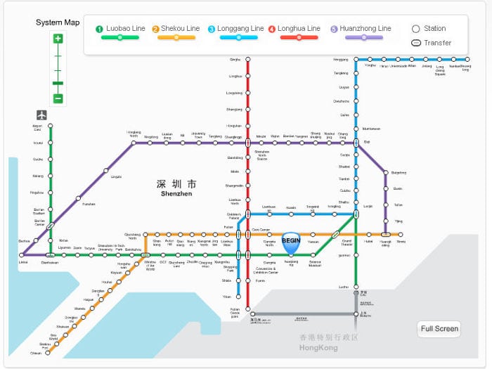 Карта метро шеньчженя