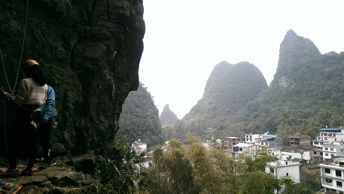 Climbing in the village