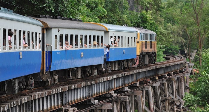 Traveling by train in Thailand