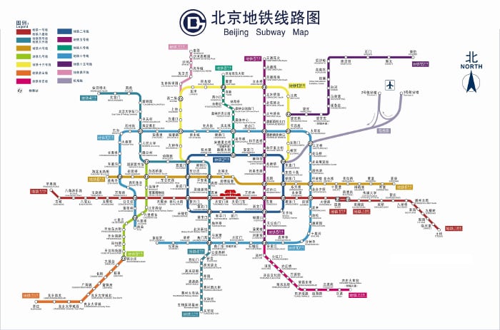 mapa metro beijing