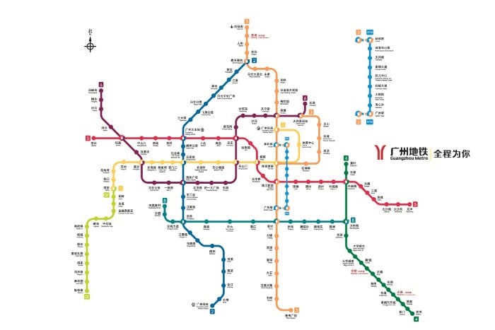 mapa metro guangzhou