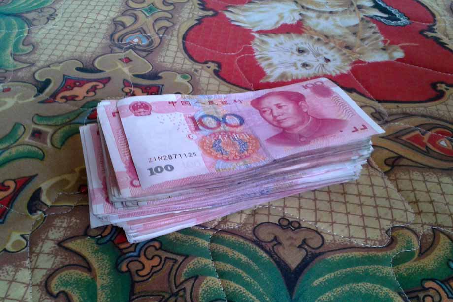 pagare in contanti in Cina